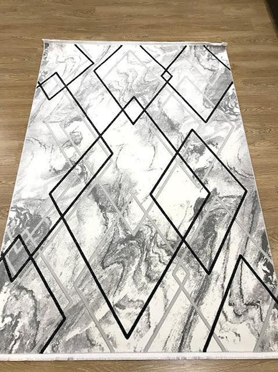Hoom Rugs Asperos 4388 B Gri Siyah Modern Salon Halısı