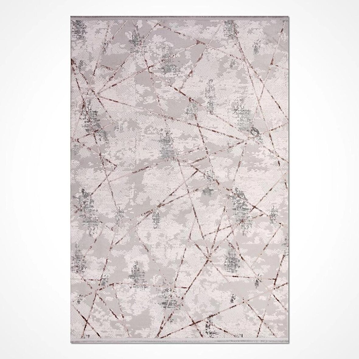 İpek Mekik Halı Filiya 11254 Krem Gri Modern Salon Halısı