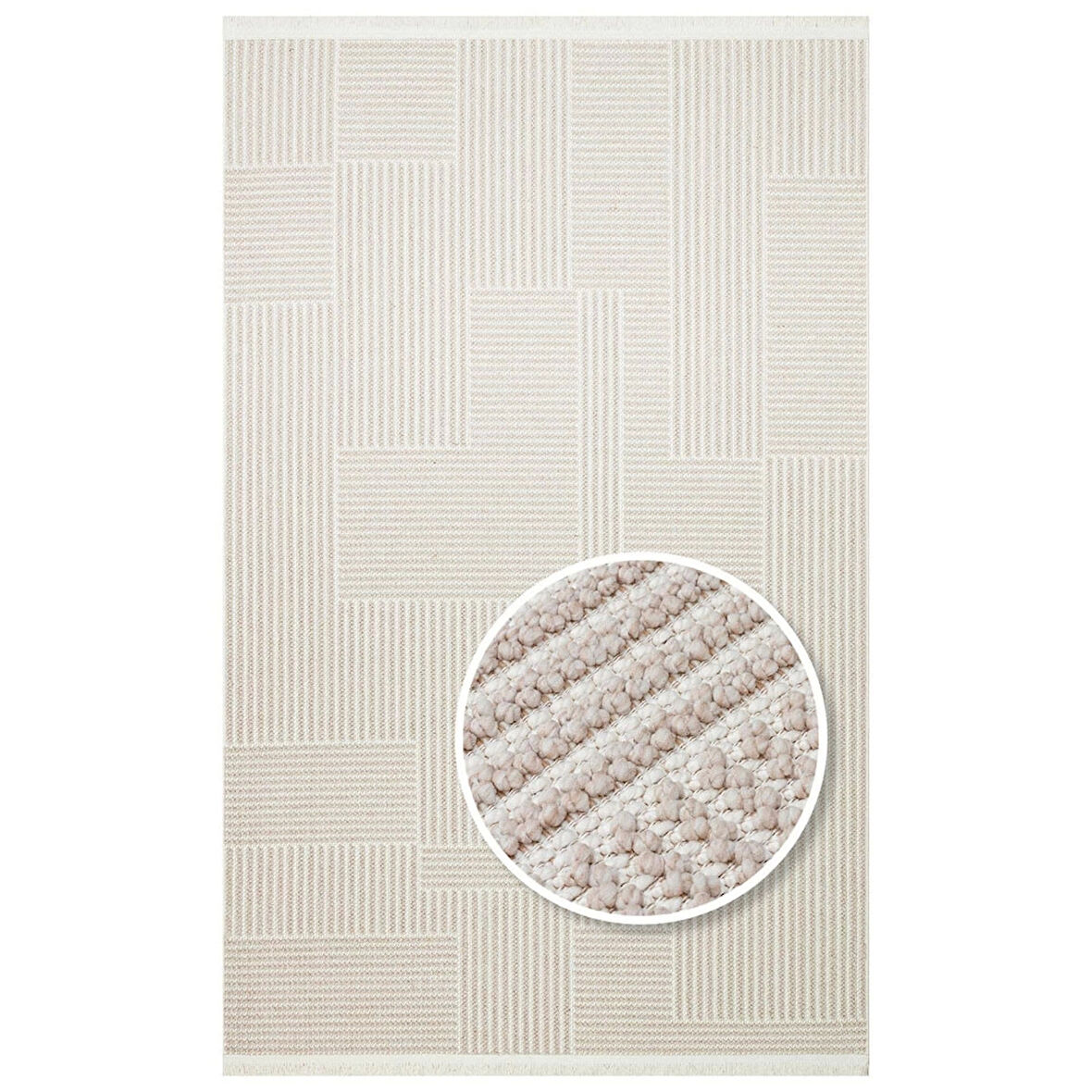 Eko Halı Motto MOT 12 Beige White İskandinav Halı
