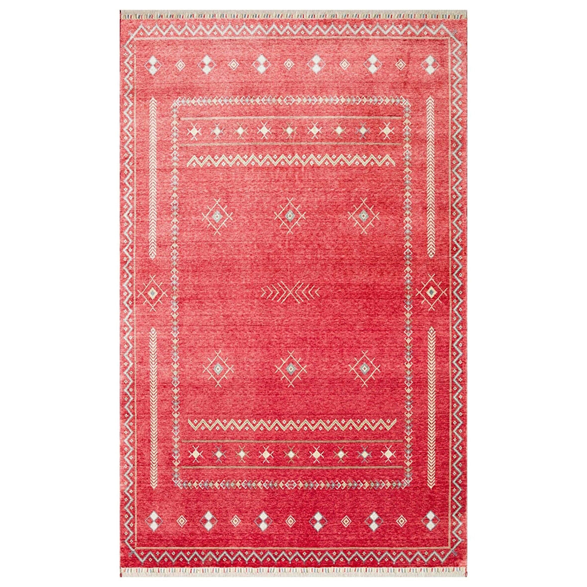 Hoom Rugs Nepal ZR 20 Yün Viskon Tensel Red Multy Otantik Modern Uşak Desenli Halı