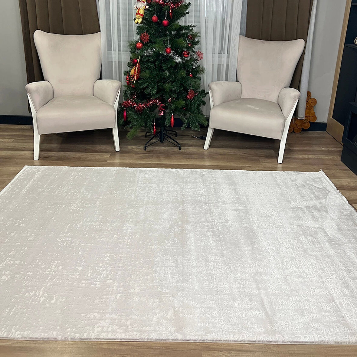 Apex Azur 6511 Krem Modern Makine Halısı