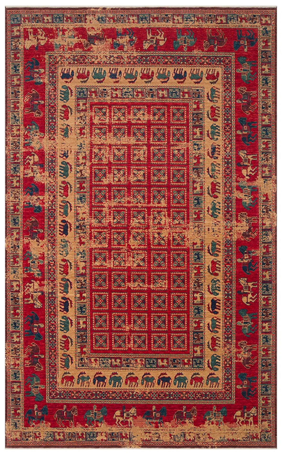 Hoom Rugs Cadis KDM 08 Red Yeni Zelanda Yünü El Emeği Kara Tezgah Halısı