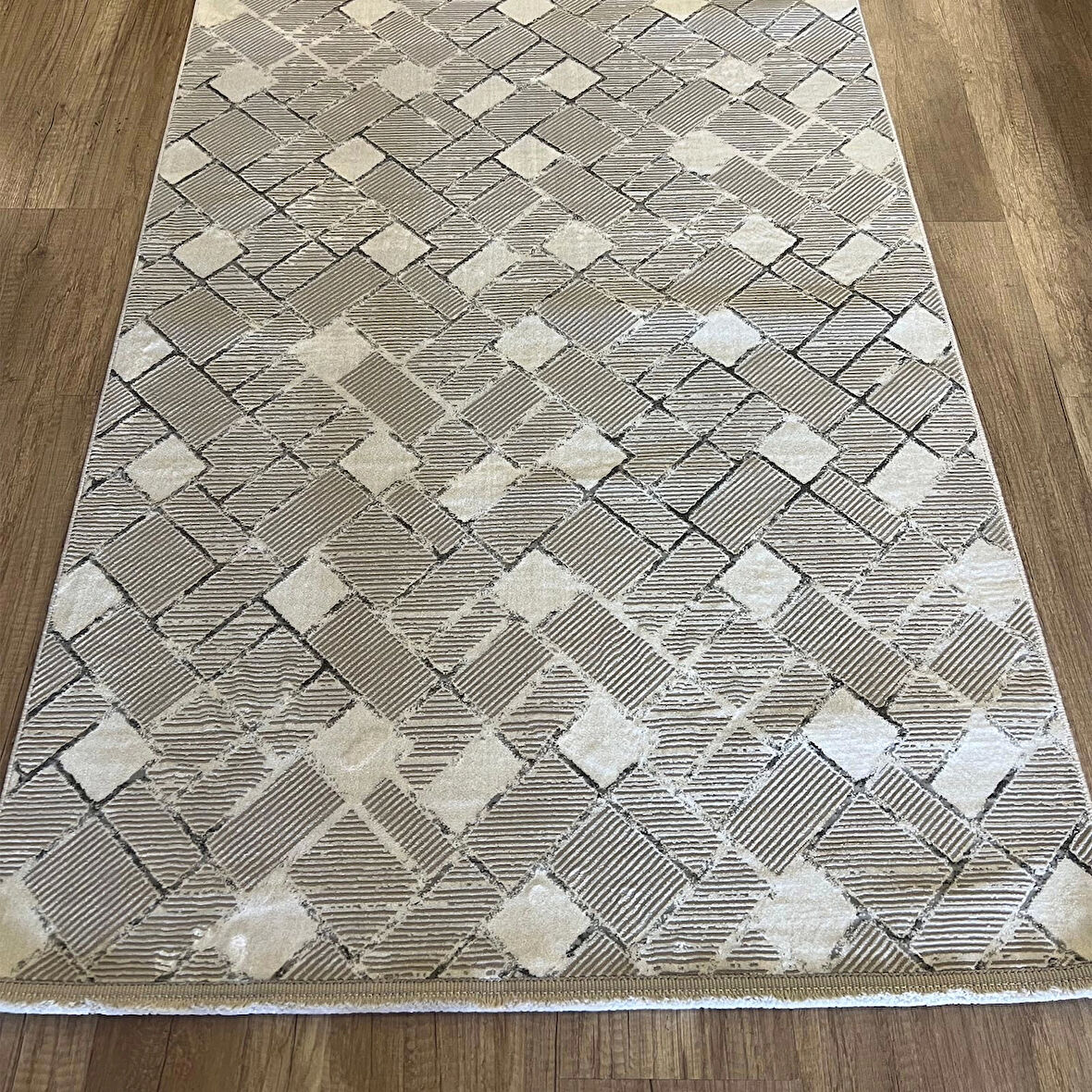 Hoom Rugs Zenith 1087 Gri Antibakteriyel Spor Saçak Halı