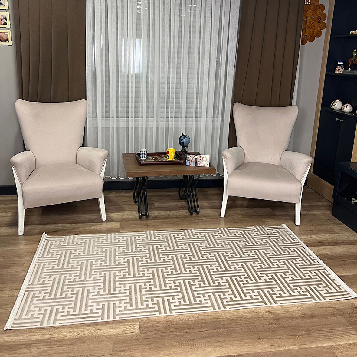 Hoom Rugs Aria 1128 Vizon Pamuk Tabanlı Modern Halı