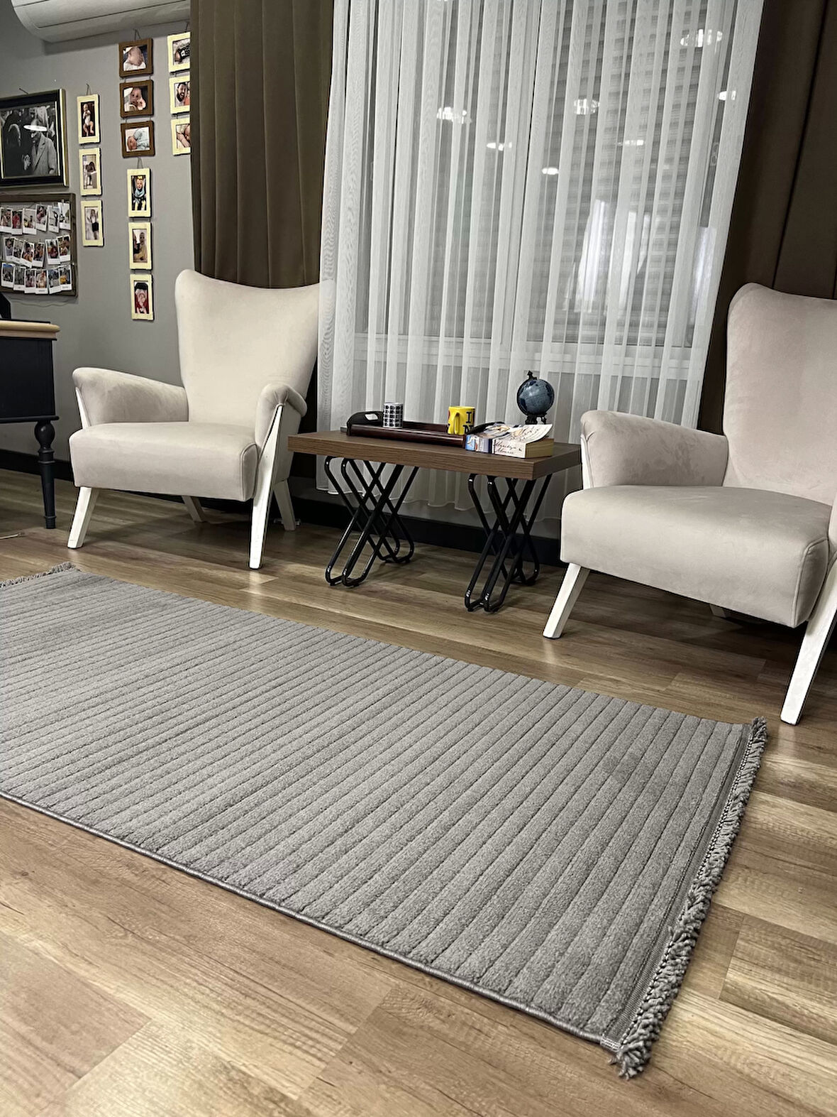 Hoom Rugs Prag 9214 Koyu Gri Modern Makine Halısı
