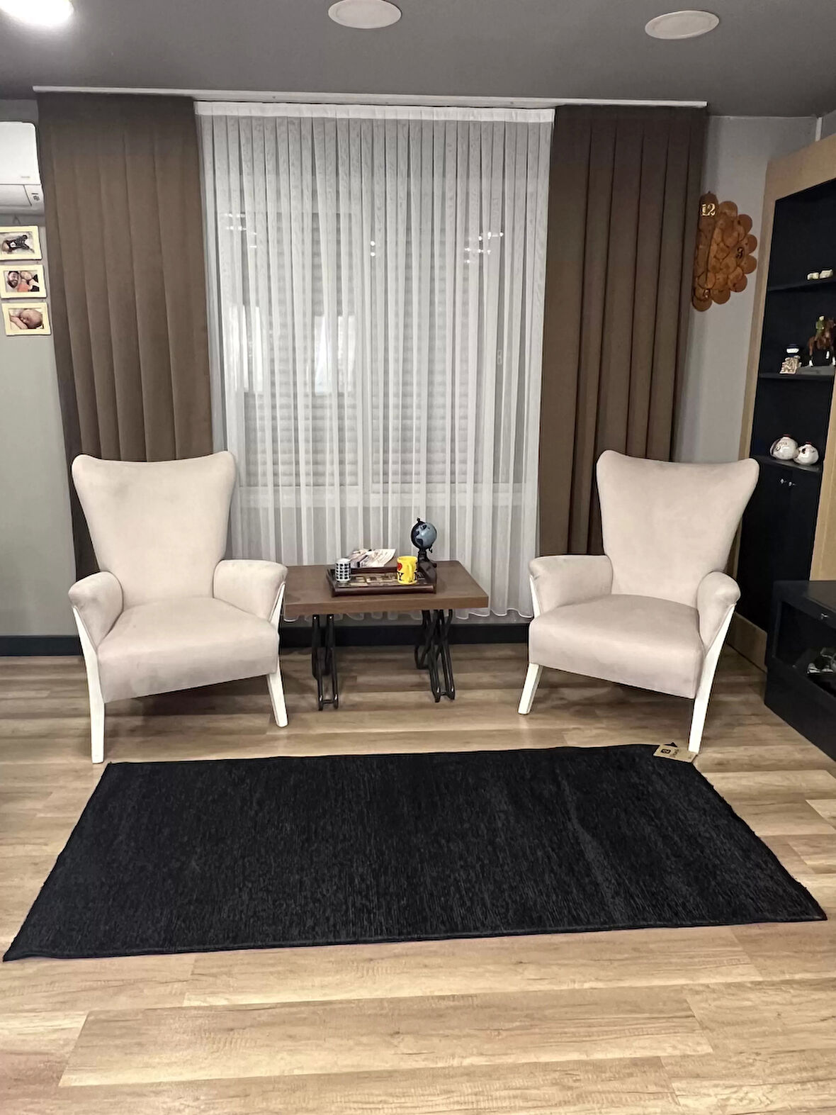 Hoom Rugs Liv 392 Antrasit Dekoratif Yıkanabilir Kilim