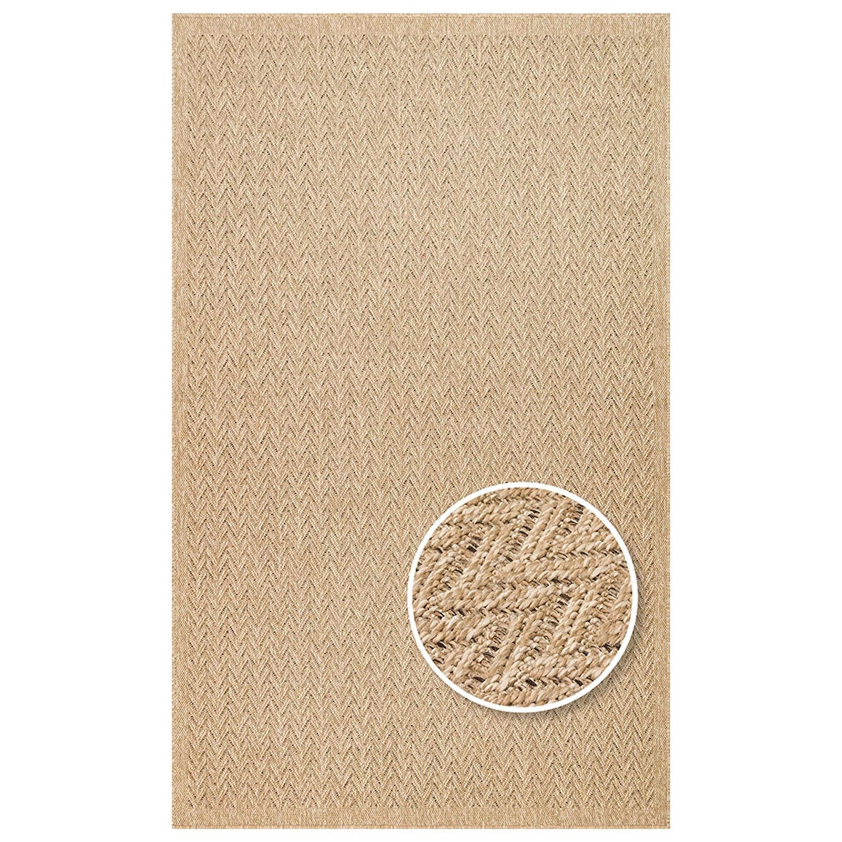 Hoom Rugs Naturel 05 Jüt Görünümlü Suya Dayanıklı Sisal Halı