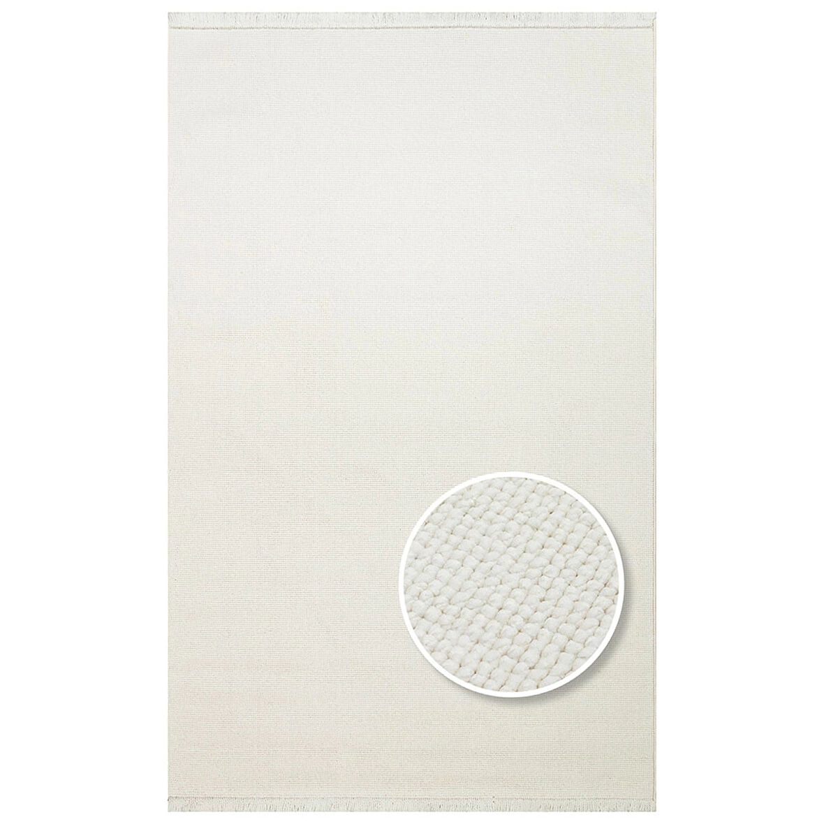 Hoom Rugs Helsinki Plain White Polyester Modern İskandinav Halı