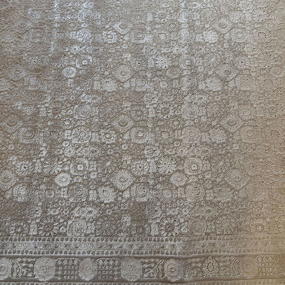 Hoom Rugs Woolly 4128 Açık Bej Modern Salon Halısı