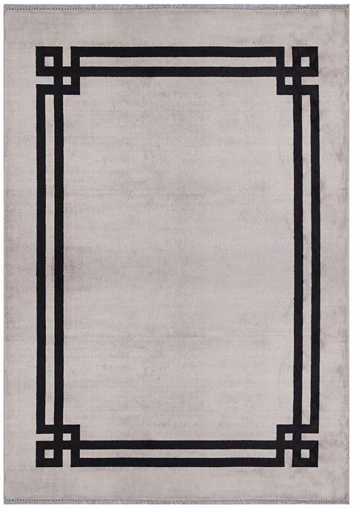 Hoom Rugs York 201 Gri Çerçeveli Modern Salon Halısı