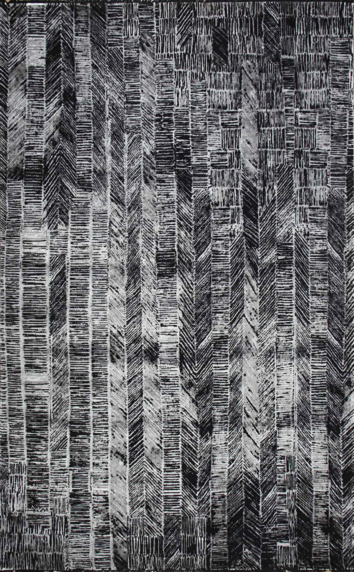 Hoom Rugs Hexige 662 Black Yün & Viskon El Emeği Özel Tezgah Halısı