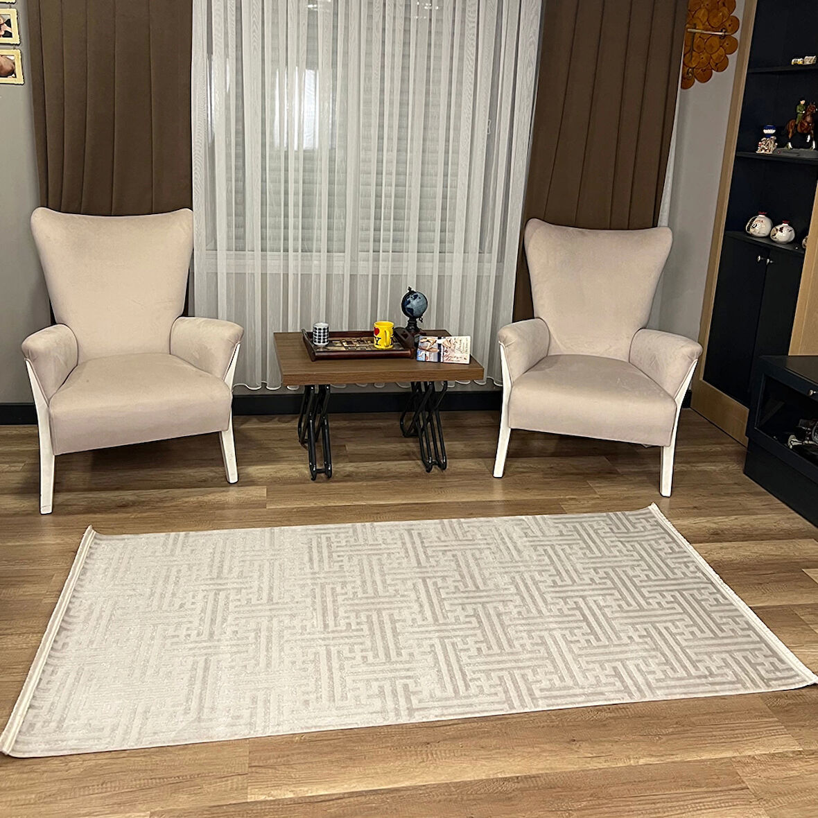 Hoom Rugs Aria 1128 Gri Pamuk Tabanlı Modern Halı