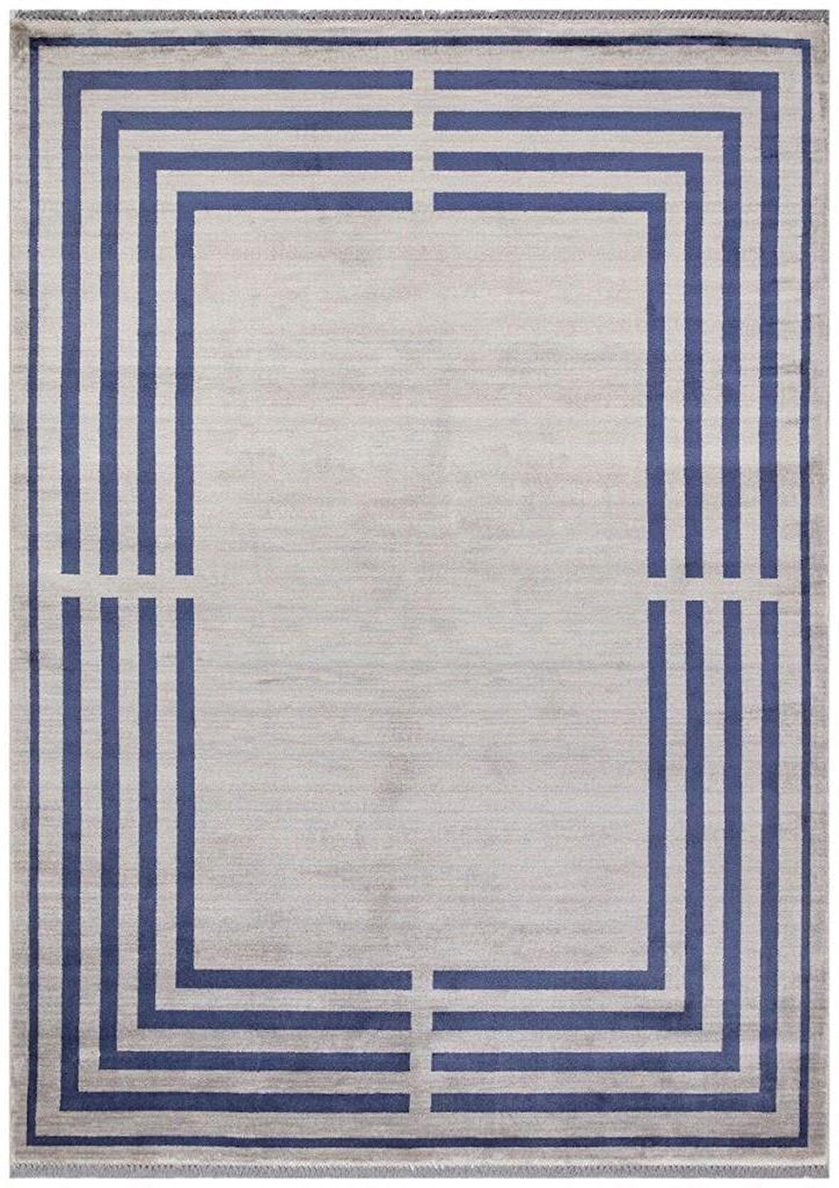 Hoom Rugs York 205 Lacivert Çerçeveli Modern Salon Halısı