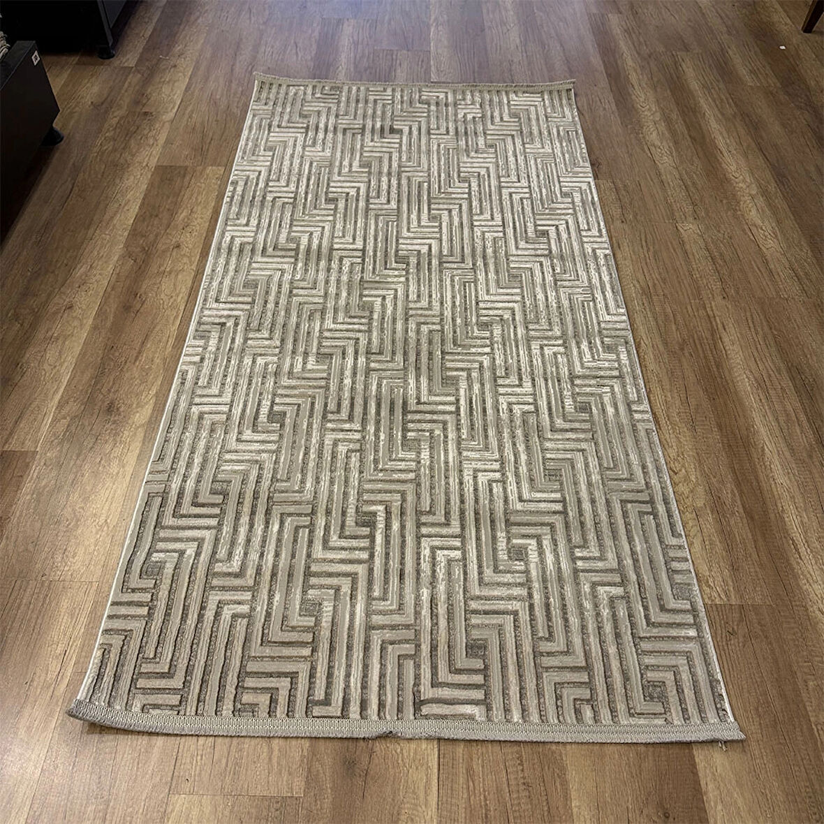 Hoom Rugs  Ares 1140 Vizon Modern Düz Desen Pamuk Taban Halı