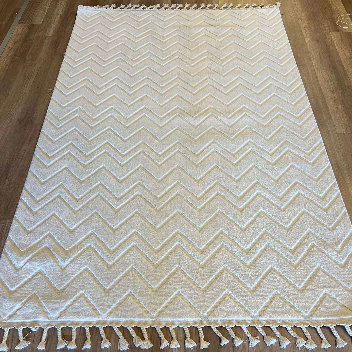 İpek Mekik Halı Lux 11703 White Modern İskandinav Halı