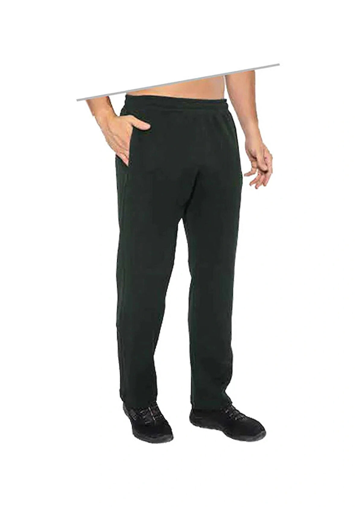 CROZWİSE 2232-04 Kalın Kumaş Double Face Düz Erkek Spor Pantolon AÇIK_HAKİ