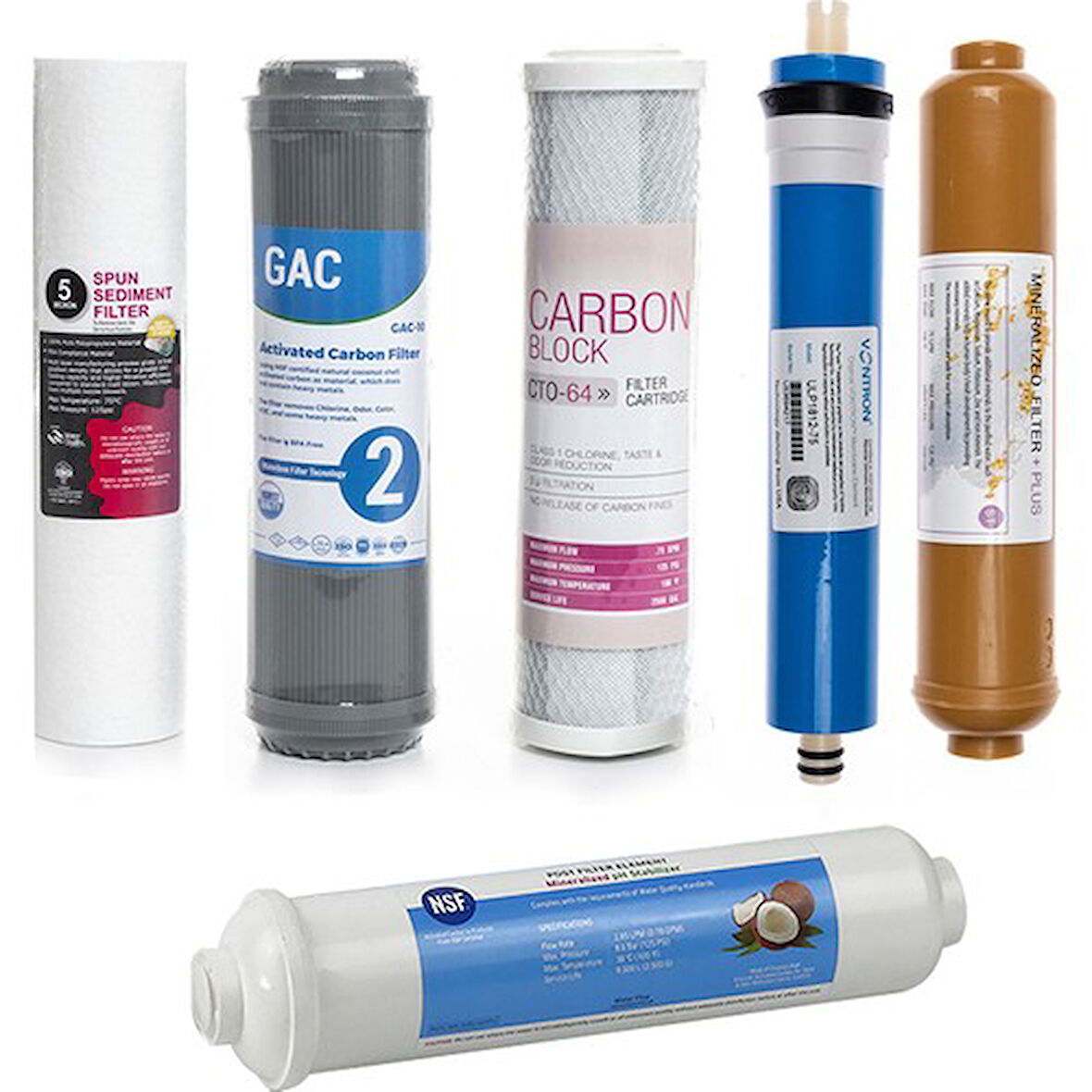 Sulook Açık Kasa Su Arıtma Cihazlarına Uyumlu 6'lı Filtre Seti Vontron Membranlı