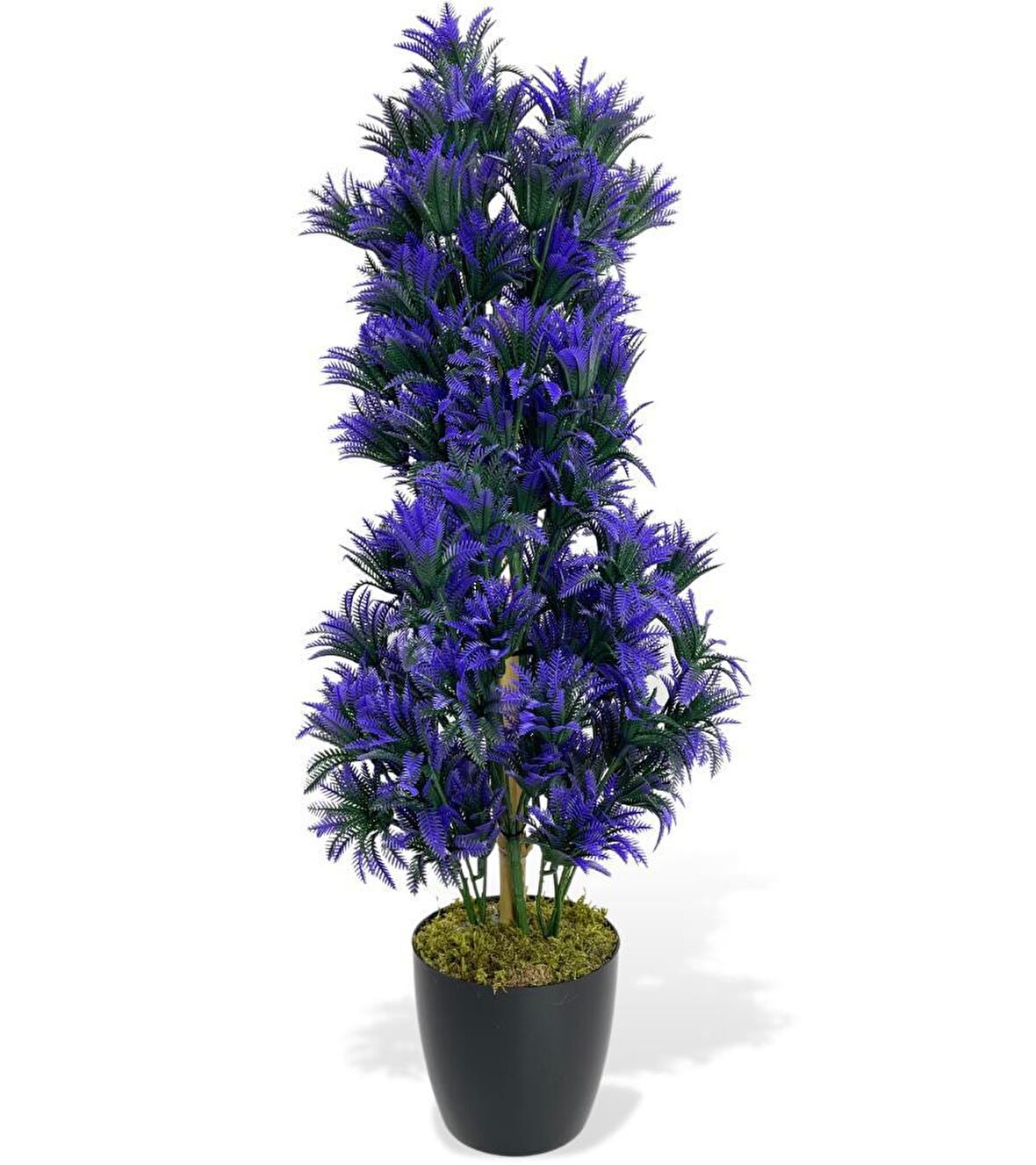Yapay Çiçek Siyah Saksıda Mor Sıkas Ağacı 55cm