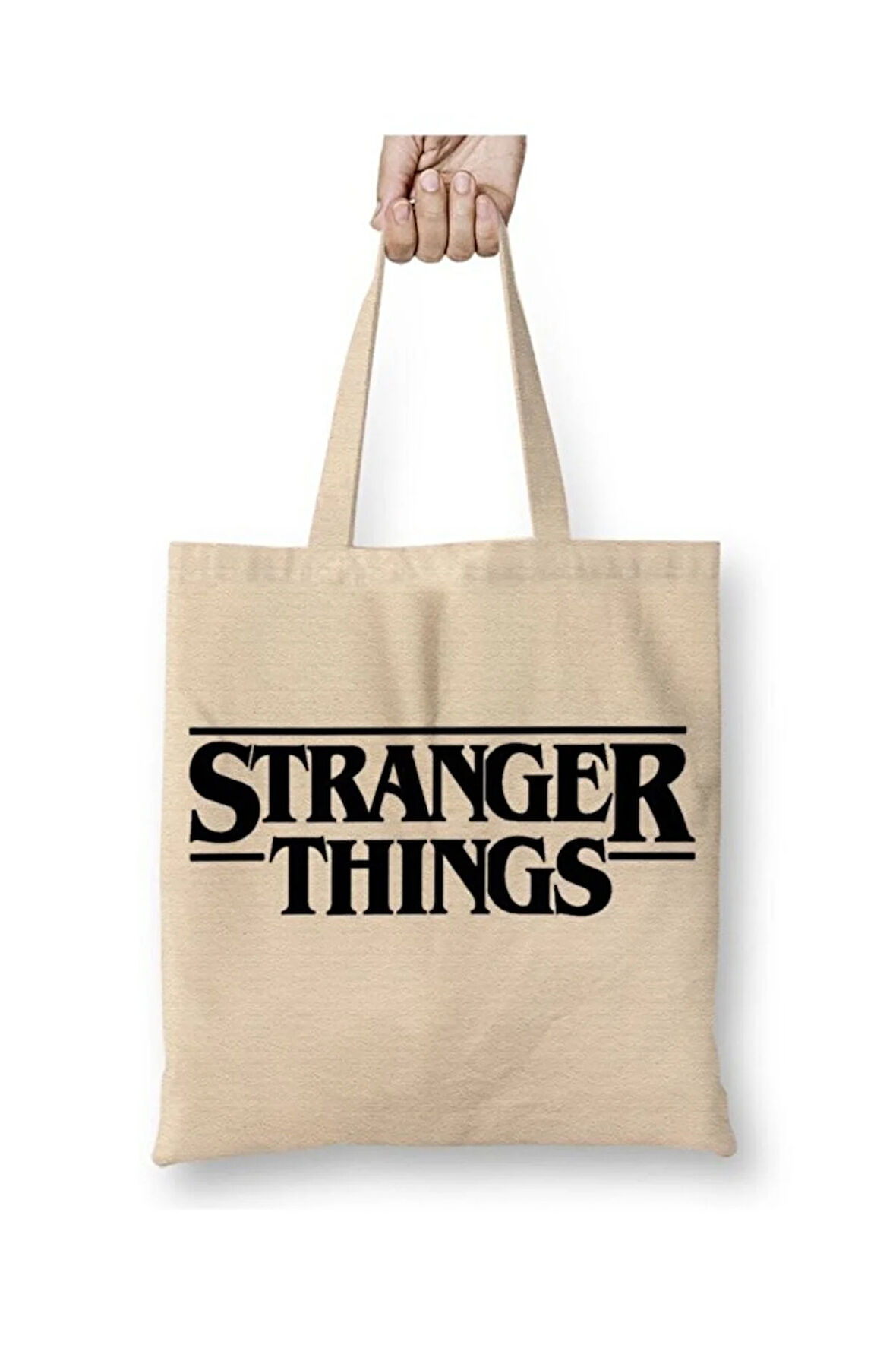 Stranger Things Logo Bez Çanta Uzun Saplı Alışveriş Çantası Plaj Çantası
