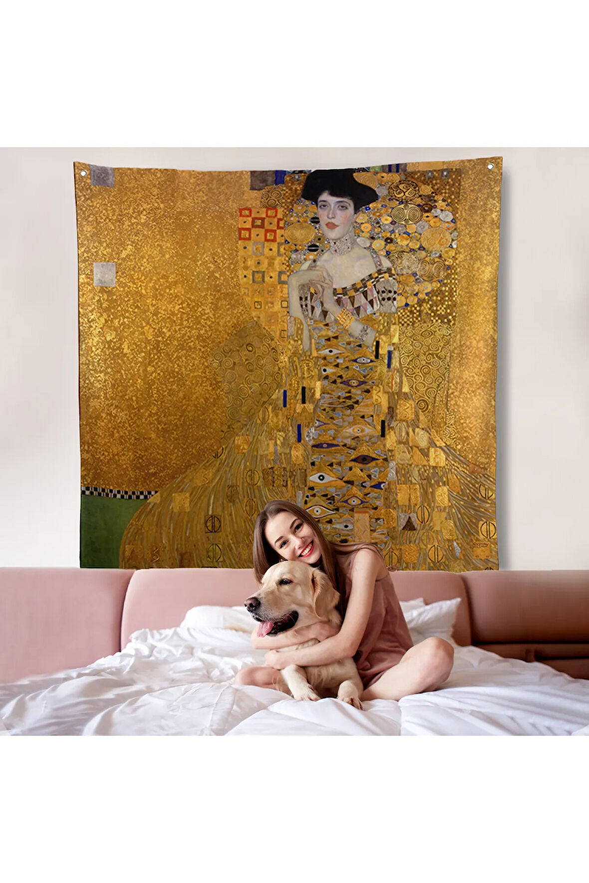 Gustav Klimt Adele Bloch'un Altın Kadın Duvar Örtüsü-8324