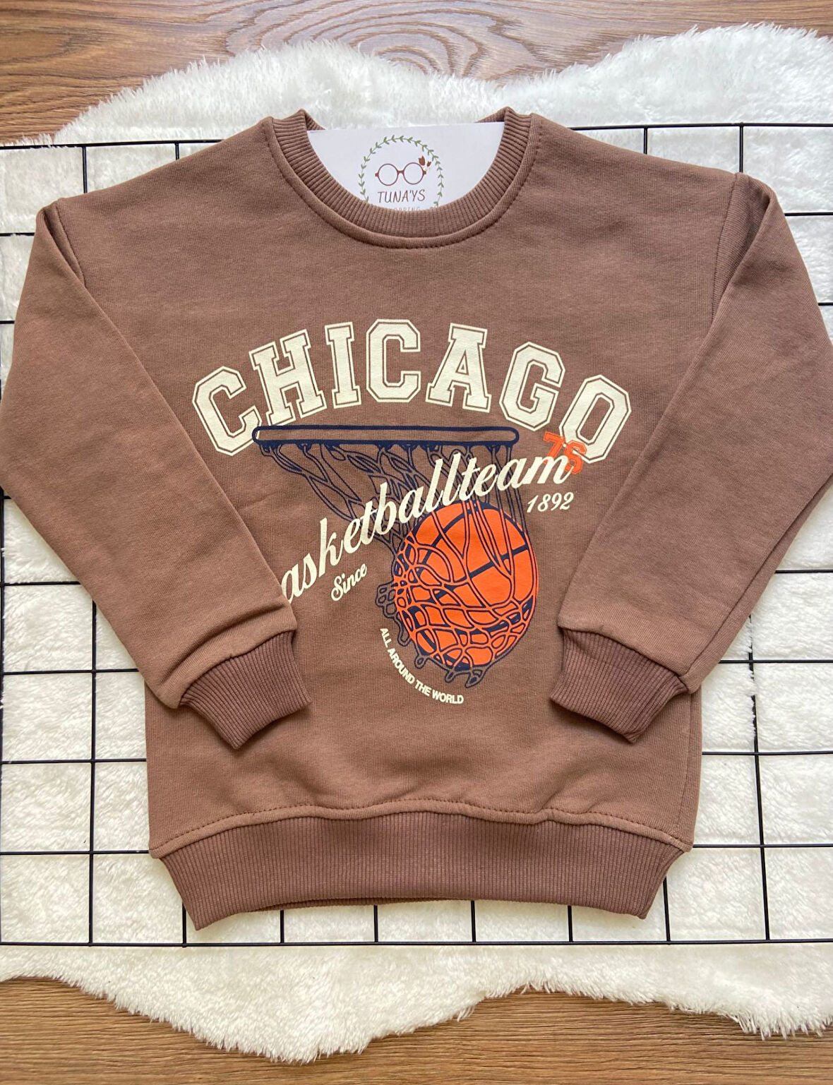 CHICAGO Baskılı Çocuk Oversize Sweatshirt (vIpnzArJbTxxZ)
