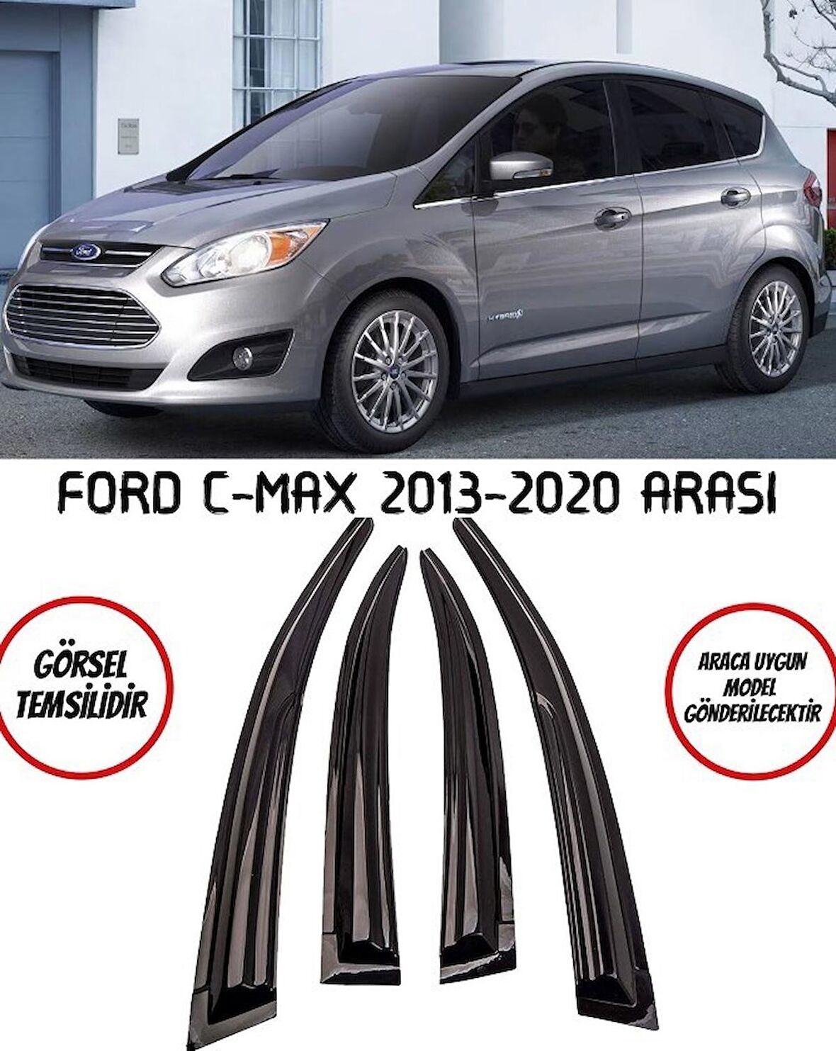 Ford C-max Cam Rüzgarlığı 4lü 2013-2020 Arası