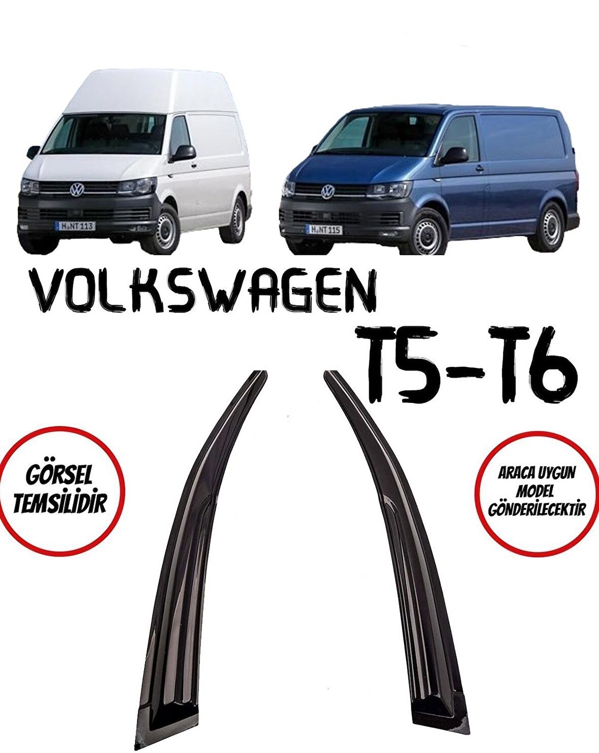Volkswagen Transporter T5, T6 2003 ve Sonrası Cam Rüzgarlığı 2'li