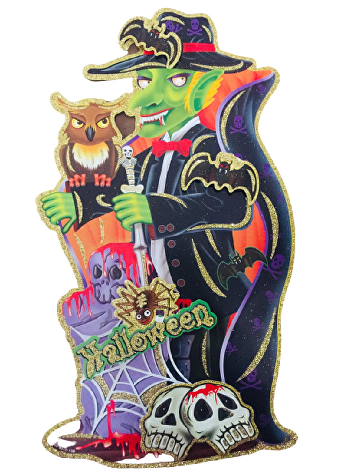 CADILAR BAYRAMI HALLOWEEN SİMLİ POSTER CADI MODELİ 46CM X 26CM