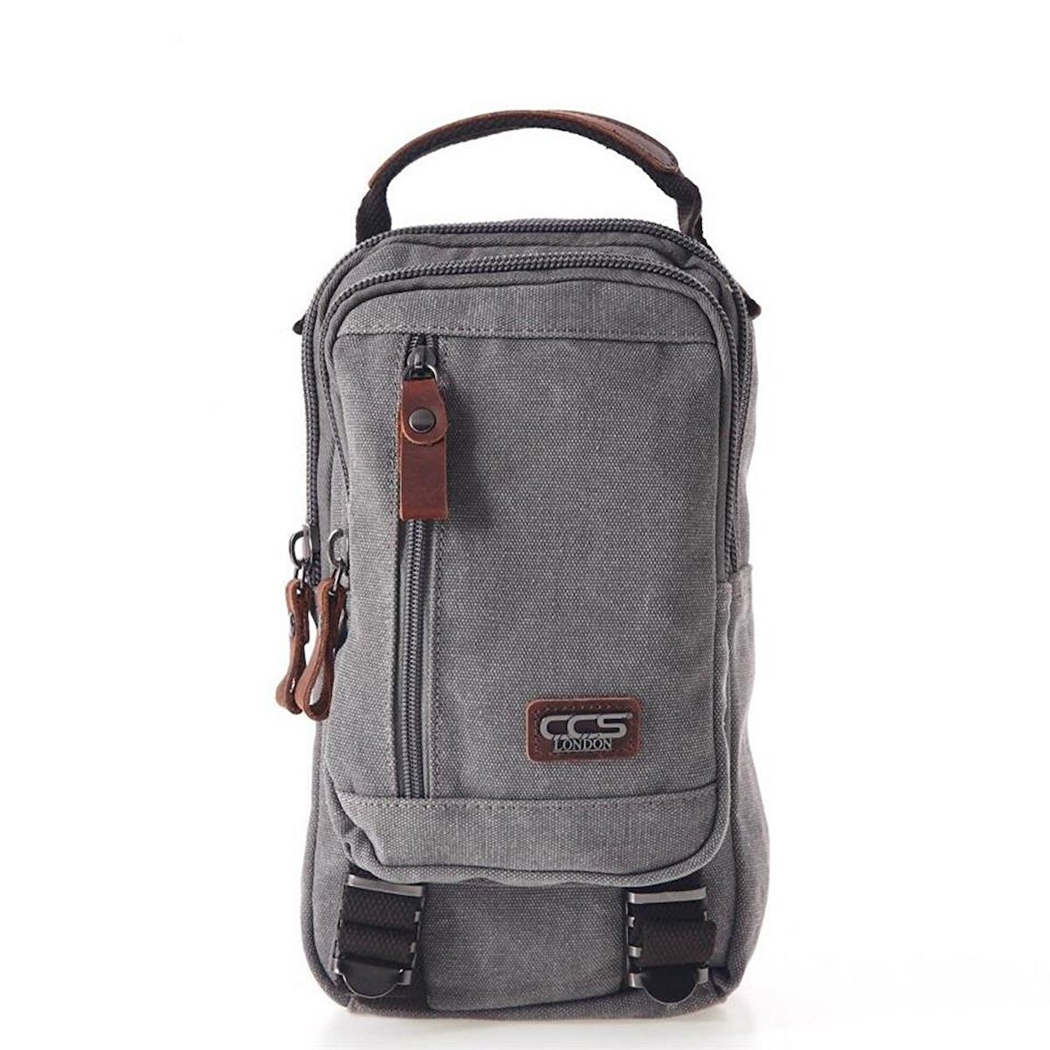 Ççs London 31184 Kanvas Çapraz Omuz Çantası Gri