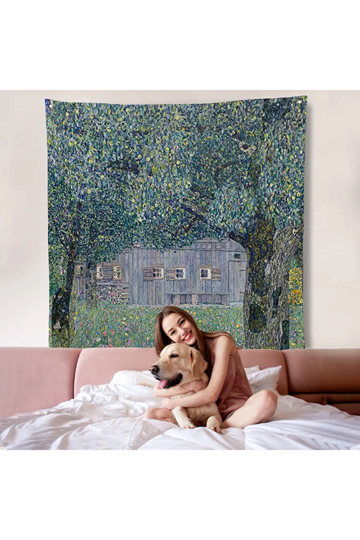 Gustav Klimt'in Avusturya'daki Çiftlik Evi Duvar Örtüsü-8343