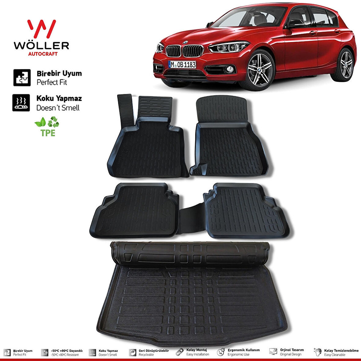 Bmw F20 Paspas Bagaj Havuzu 1 Serisi 2011 2018 Arası 3D Wöller Ultraflex Set