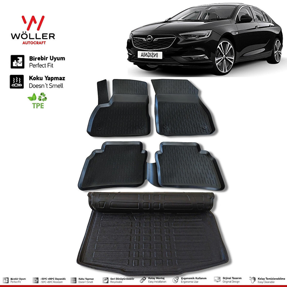 Opel Insignia Paspas Bagaj Havuzu 2017 Sonrası 3D Wöller