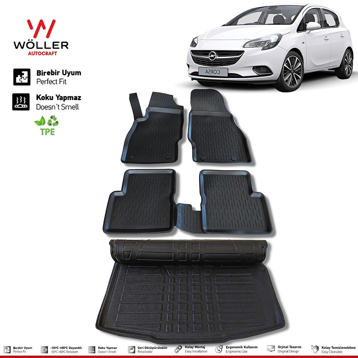 Opel Corsa E Paspas Bagaj Havuzu 2014 2019 Arası 3d Havuzlu Wöller