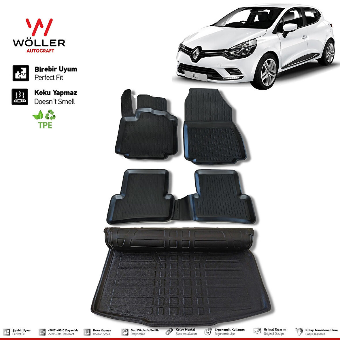 Renault Clio 4 Paspas Bagaj Havuzu Hatchback 2012 2019 Arası 3d Havuzlu Wöller