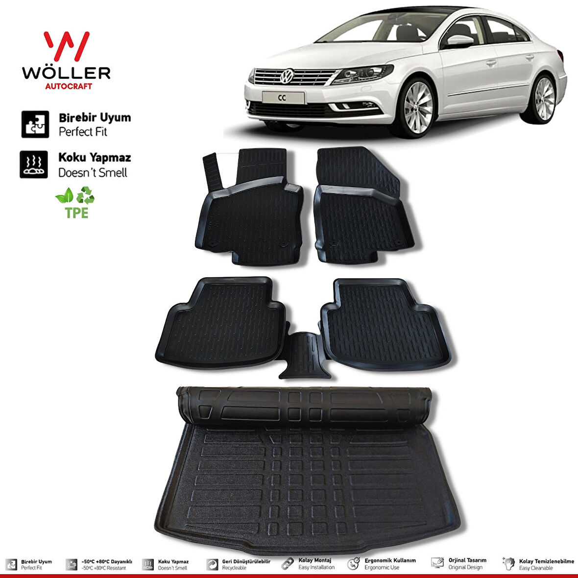 Volkswagen Passat CC Paspas Bagaj Havuzu 2008 Sonrası 3d Havuzlu Wöller
