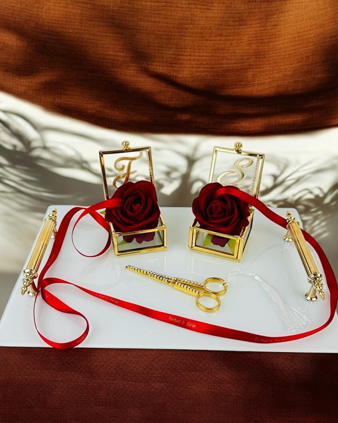 Promise Beyaz Söz Nişan Tepsisi