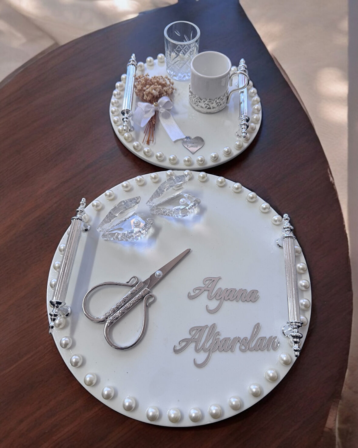 Fascination Gümüş İncili Söz Nişan Tepsisi