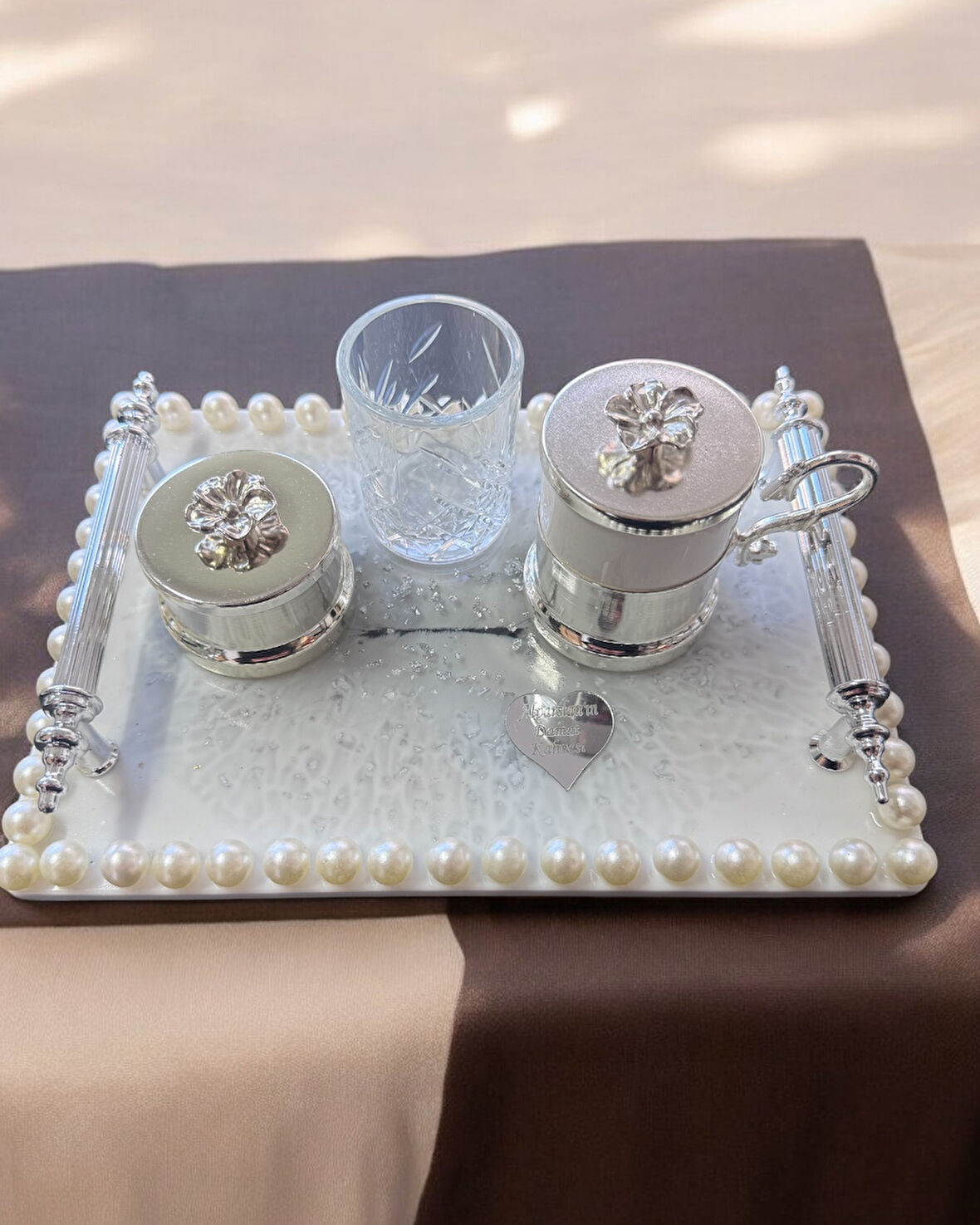 Harper Nişan Kahve Tepsisi Gümüş