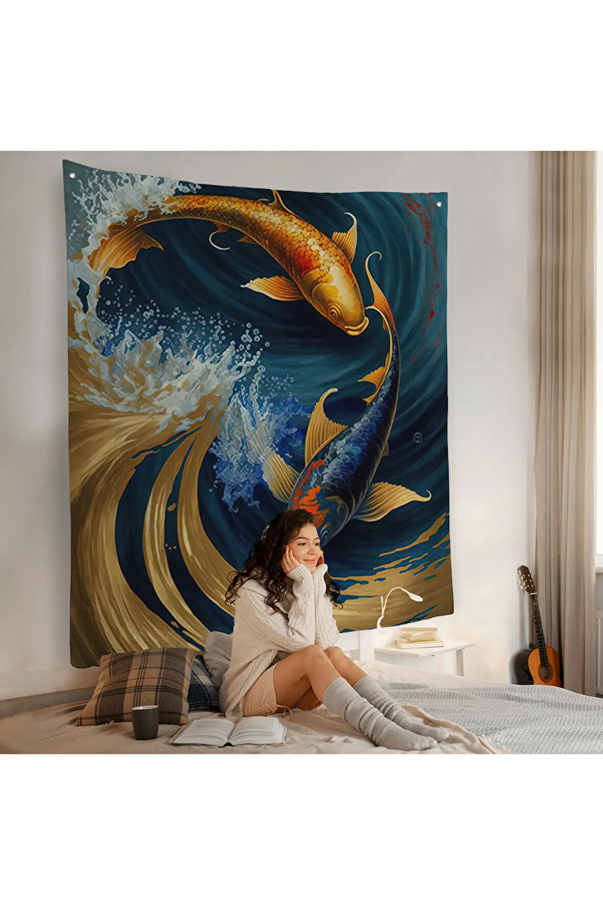 Koi Balığı Duvar Örtüsü-8346