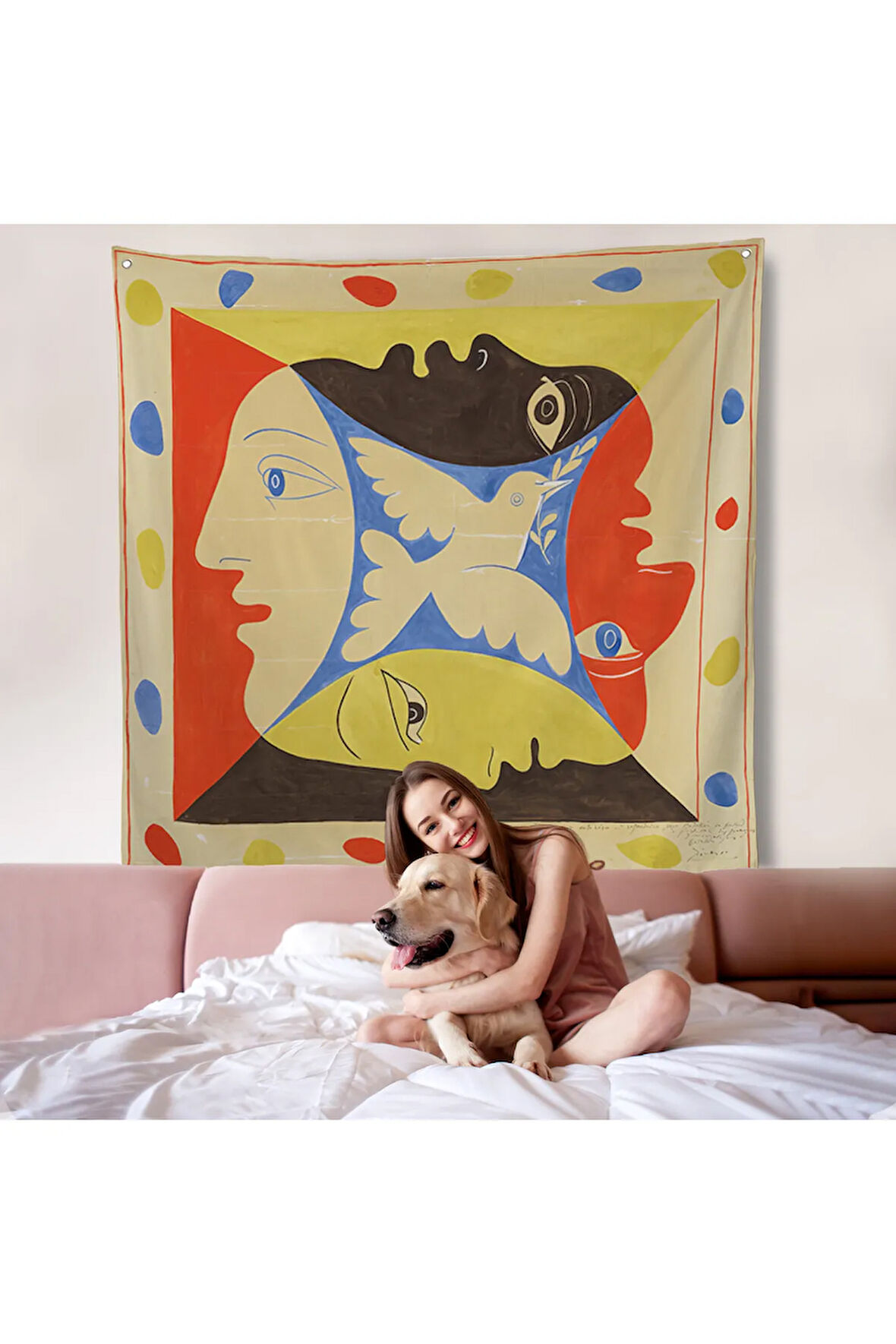 Pablo Picasso, Dörtlü Yüzler Duvar Örtüsü-8348