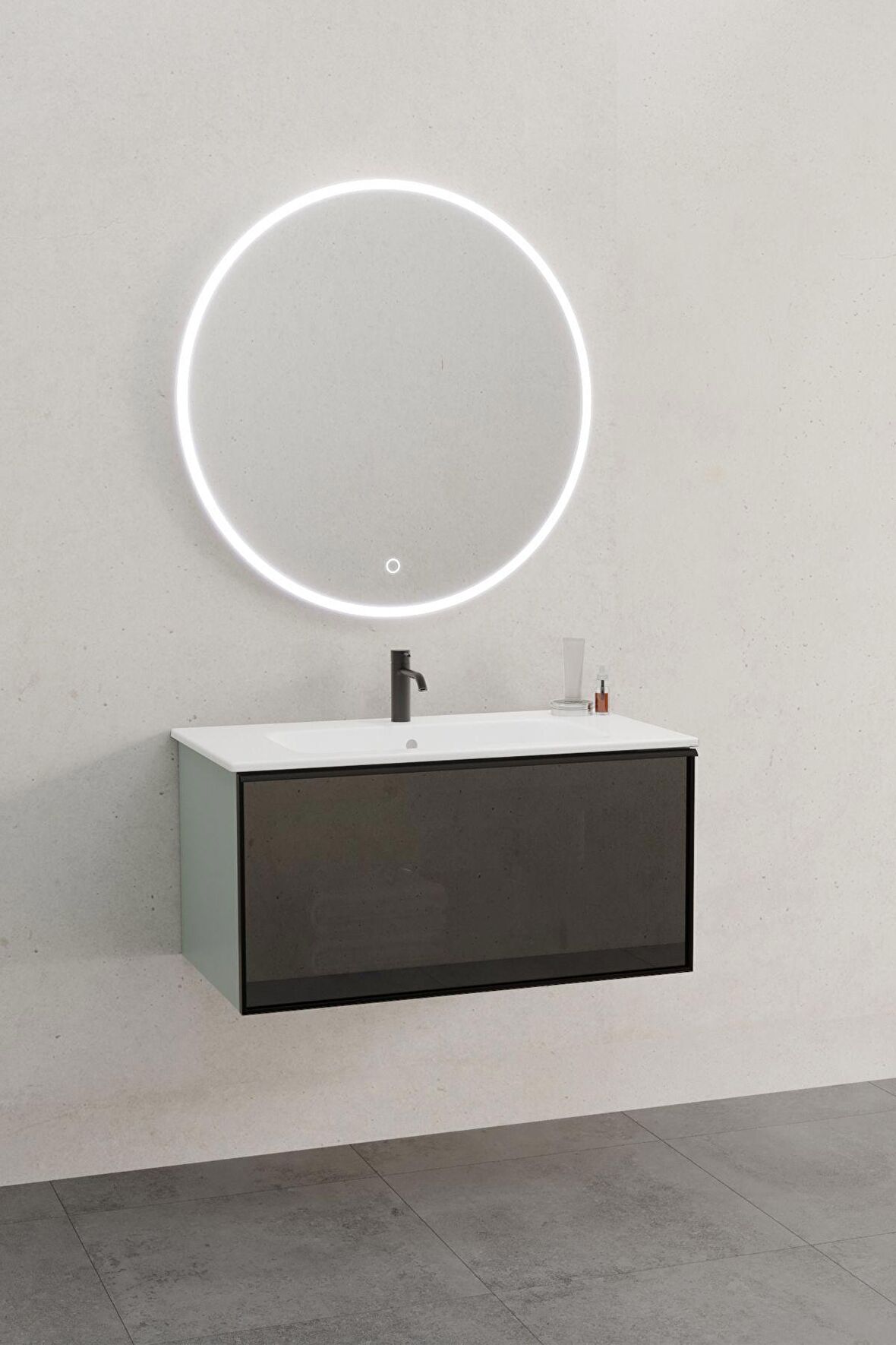 Aston 80 Cm Beyaz Lavabolu Banyo Dolabı - Boy Dolap Hariç