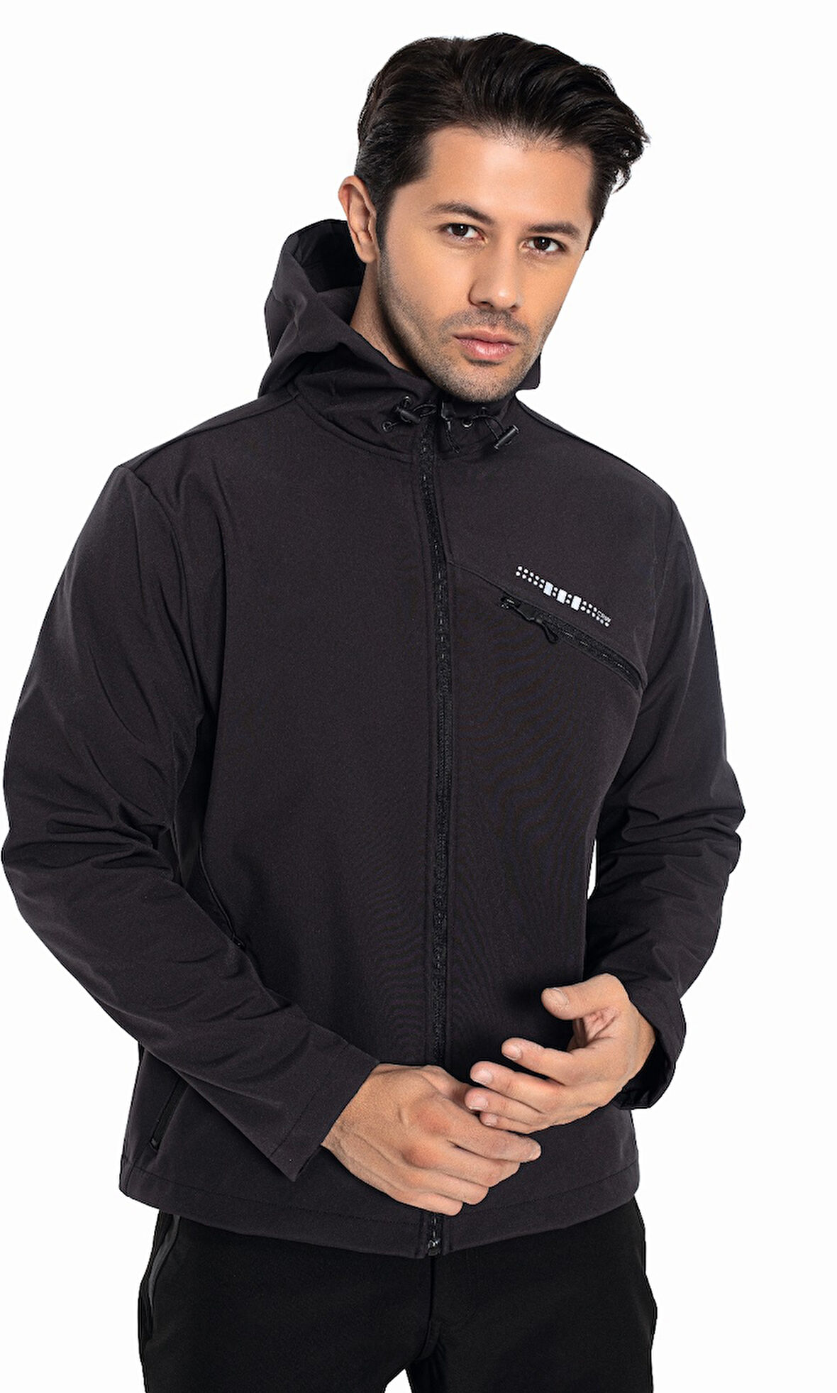 Crozwise Antrasit Erkek Su Geçirmez Softshell Outdoor Mont / Ceket - 5036-06