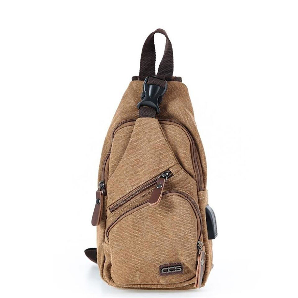 Ççs London 31184 Usb Aux Çıkışlı Kanvas Sırt Çantası Kahve
