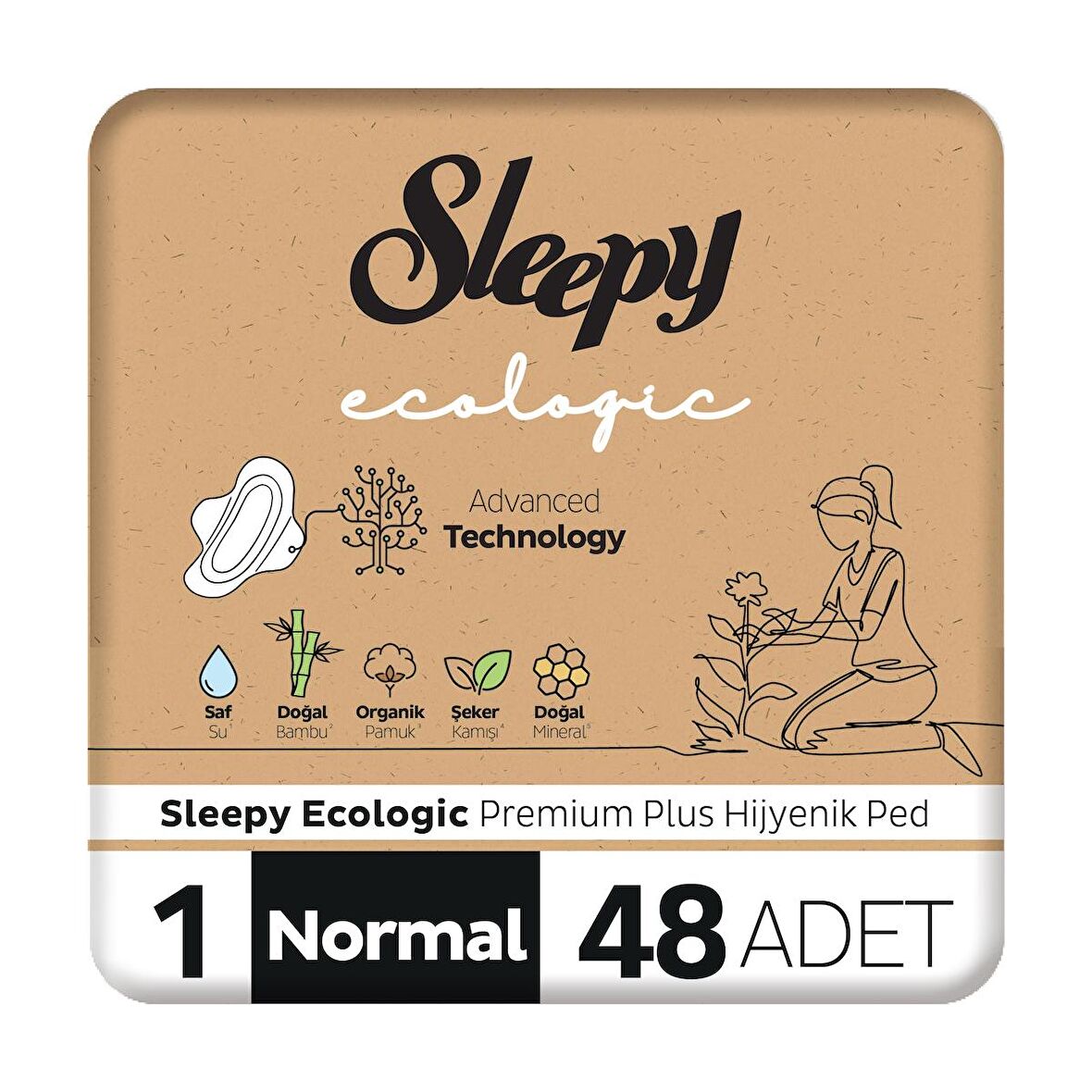 Sleepy Ecologic Premium Plus Normal Hijyenik Ped 48 Adet