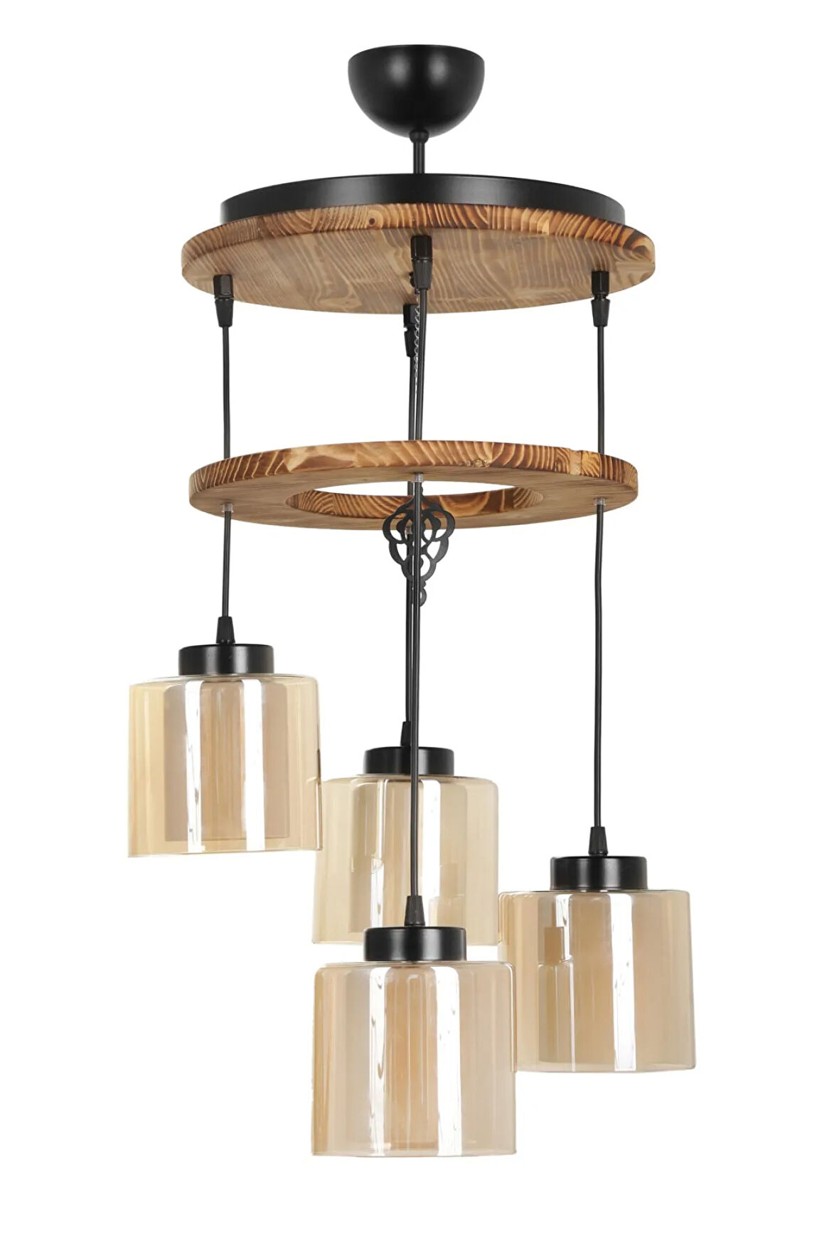 DAVİD 4 LÜ TEPSİLİ YANIK BAL CAMLI SARKIT