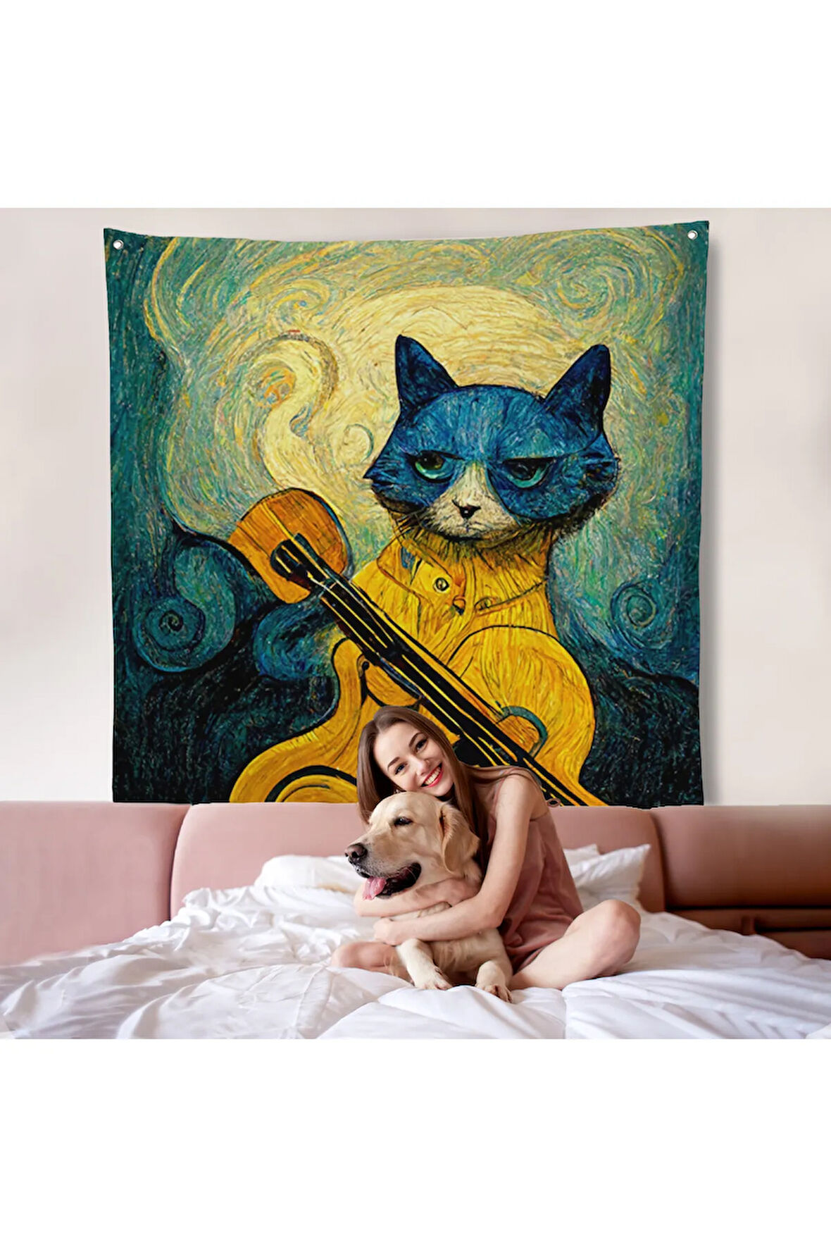 Kedi Doku Duvar Örtüsü-8357