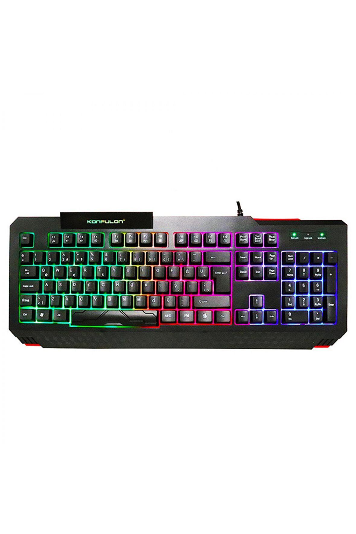 RGB Işıklı Türkçe Q Kablolu Gaming Klavye Konfulon V2