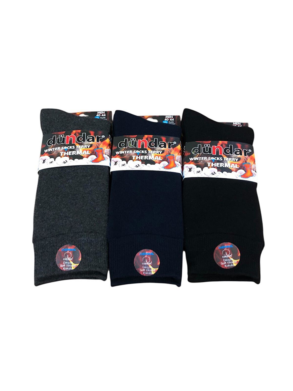 3 Lü Dündar Erkek Termal Havlu Kışlık Soket Dikişsiz Çorap 40 - 44 No