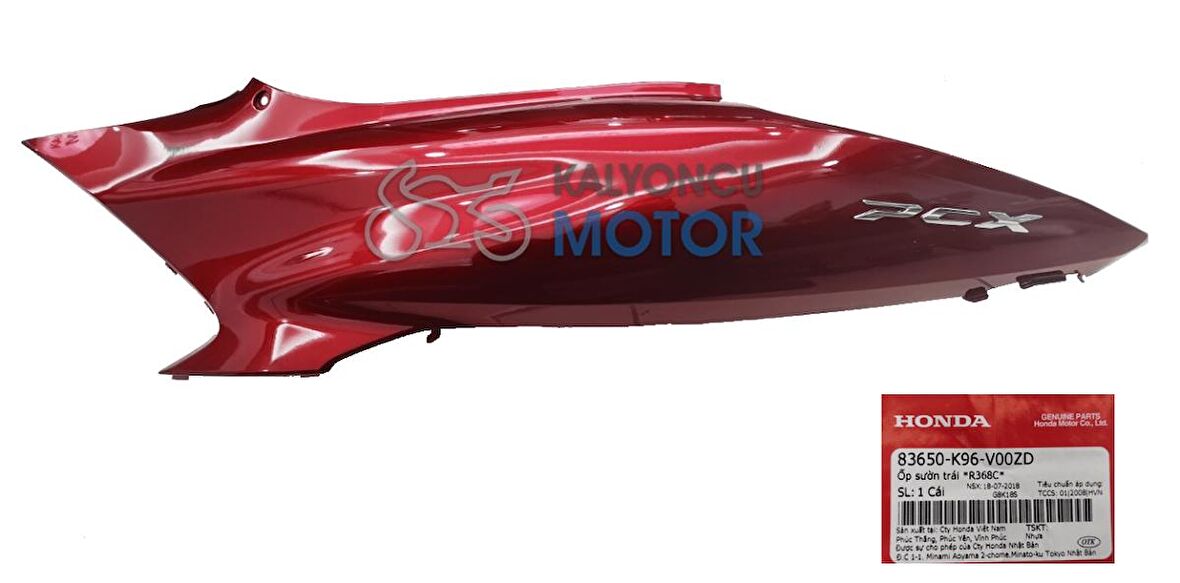 Honda PCX 125 Sol Arka Kapak Kırmızı 2018-2020