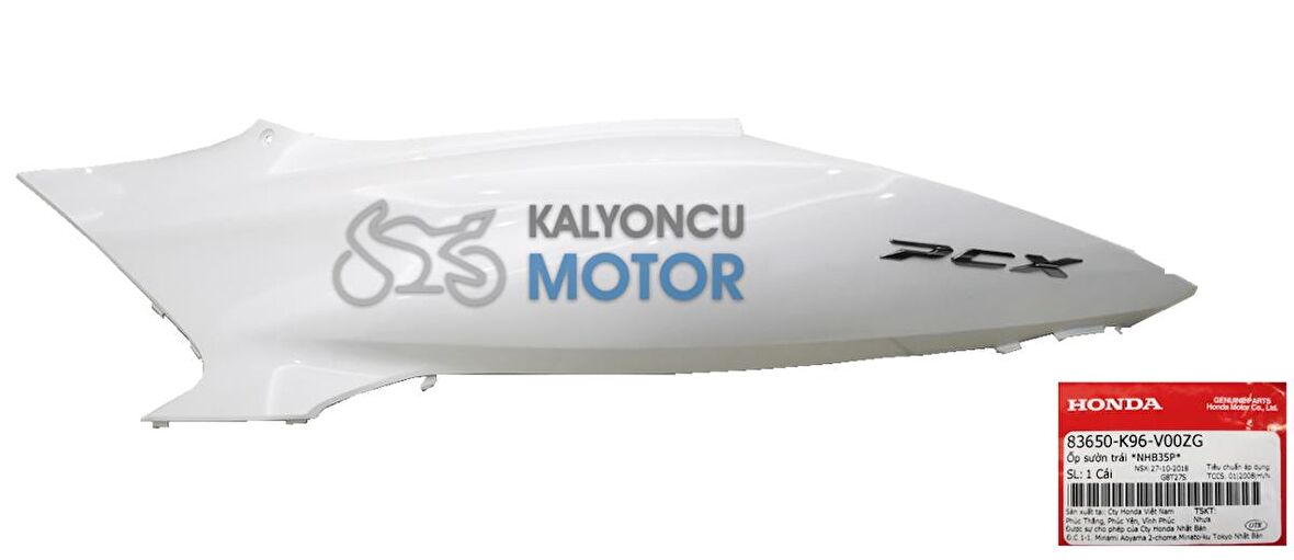 Honda PCX 125 Sol Arka Kapak Beyaz 2018-2020